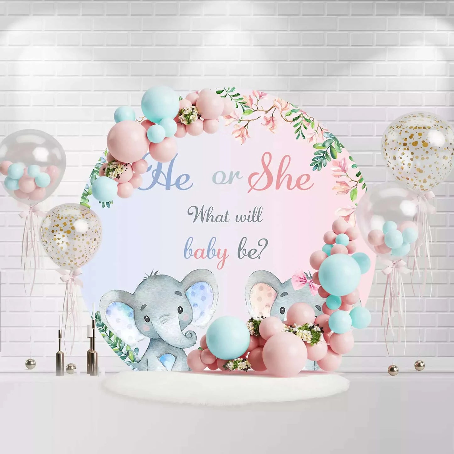 He Or She What Will Baby Be Circle Photography Background