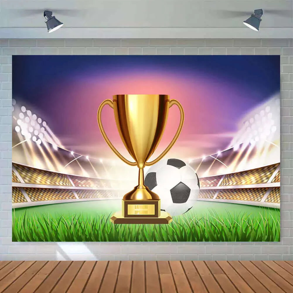 Soccer Field Trophy Cup Photography Background