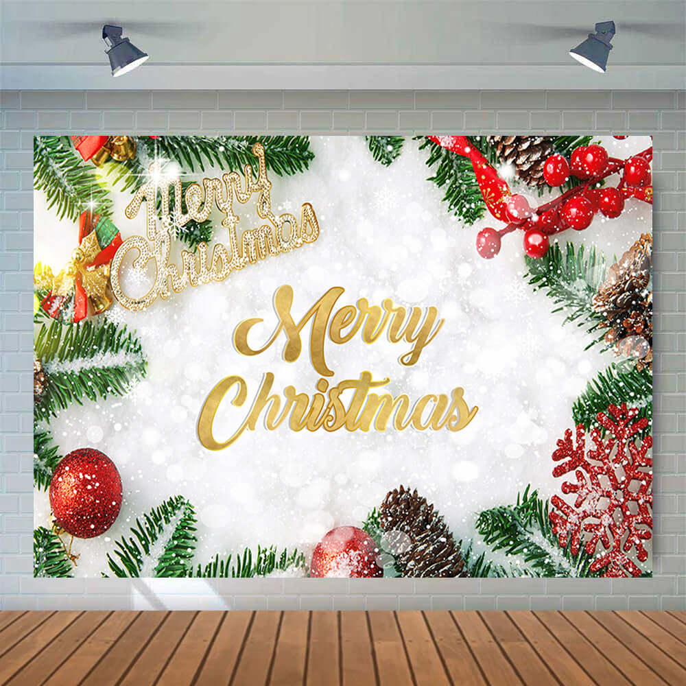 Snow Bokeh Christmas Tree Gift Merry Christmas Family Portrait Photography Background