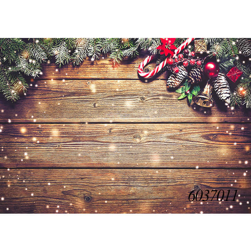 Bokeh Wood Board Christmas Party Decor Backdrop