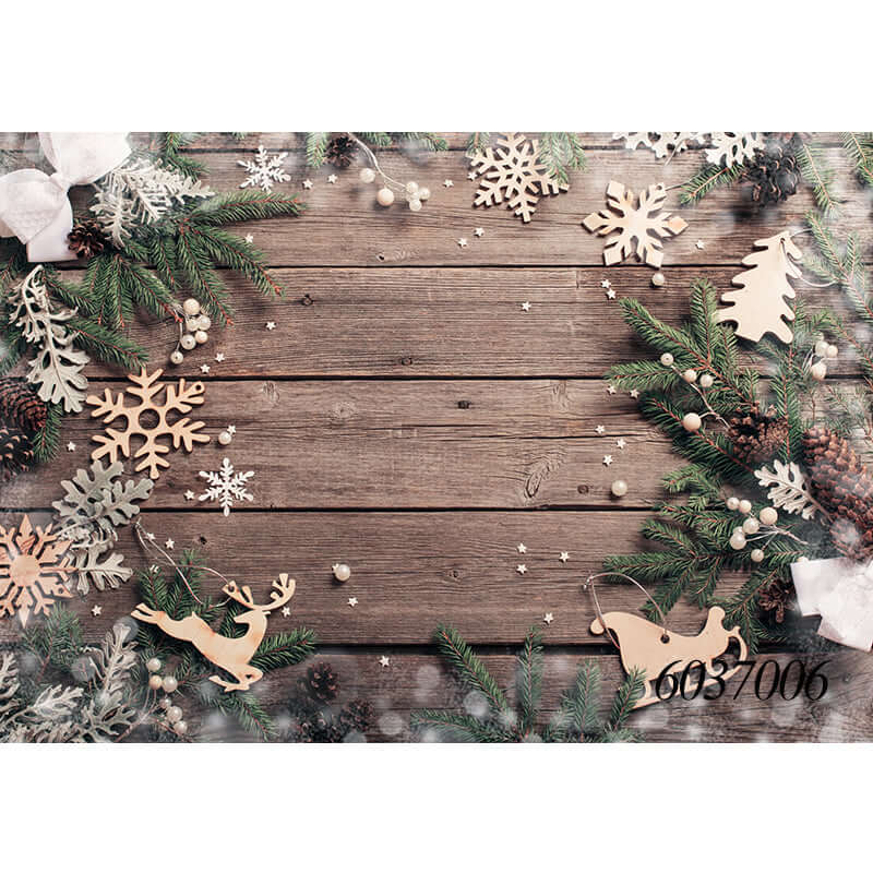 Bokeh Wood Board Christmas Party Decor Backdrop