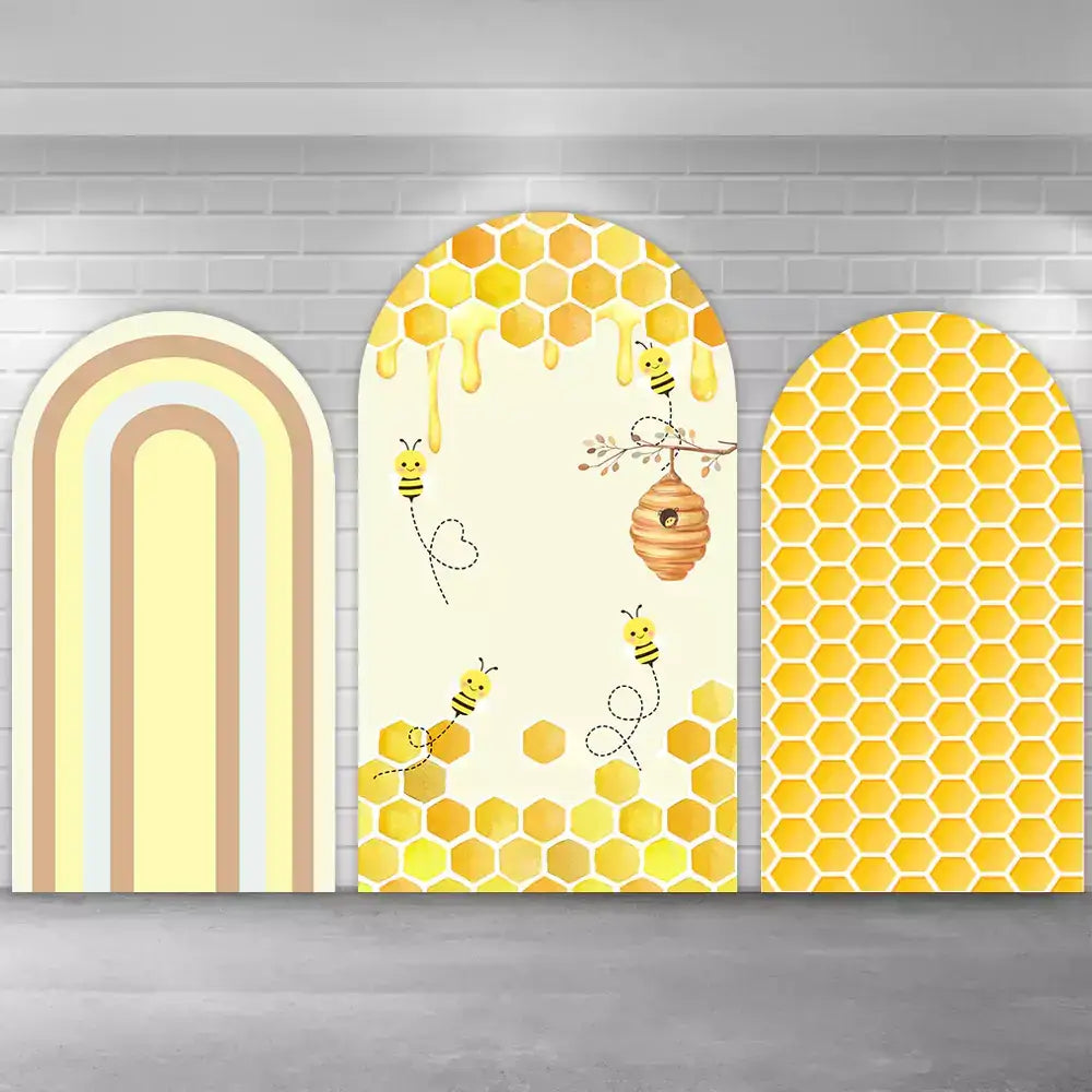 Sweet Bee Day Baby Shower Newborn Arch Backdrop Cover