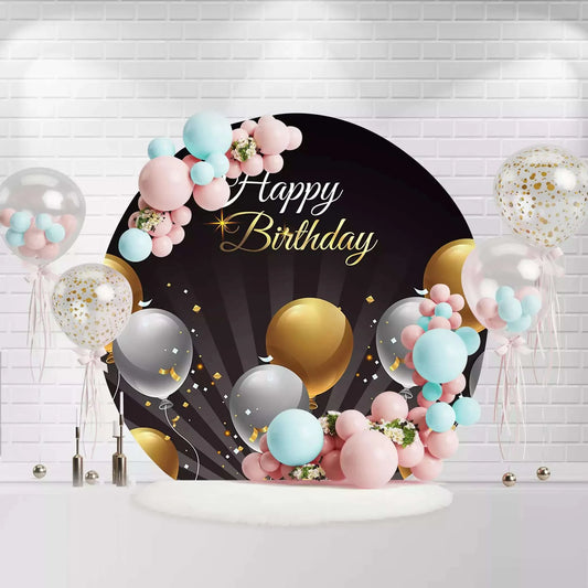 Adult Birthday Party Round Circle Background