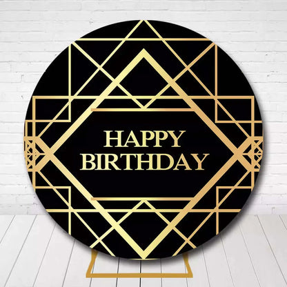 Man Woman Adult Happy Birthday Party Circle Background