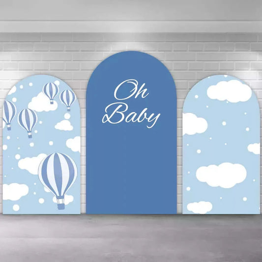 Blue Sky Clouds Hot Air Balloon Oh Baby Chiara Arch Backdrop Covers