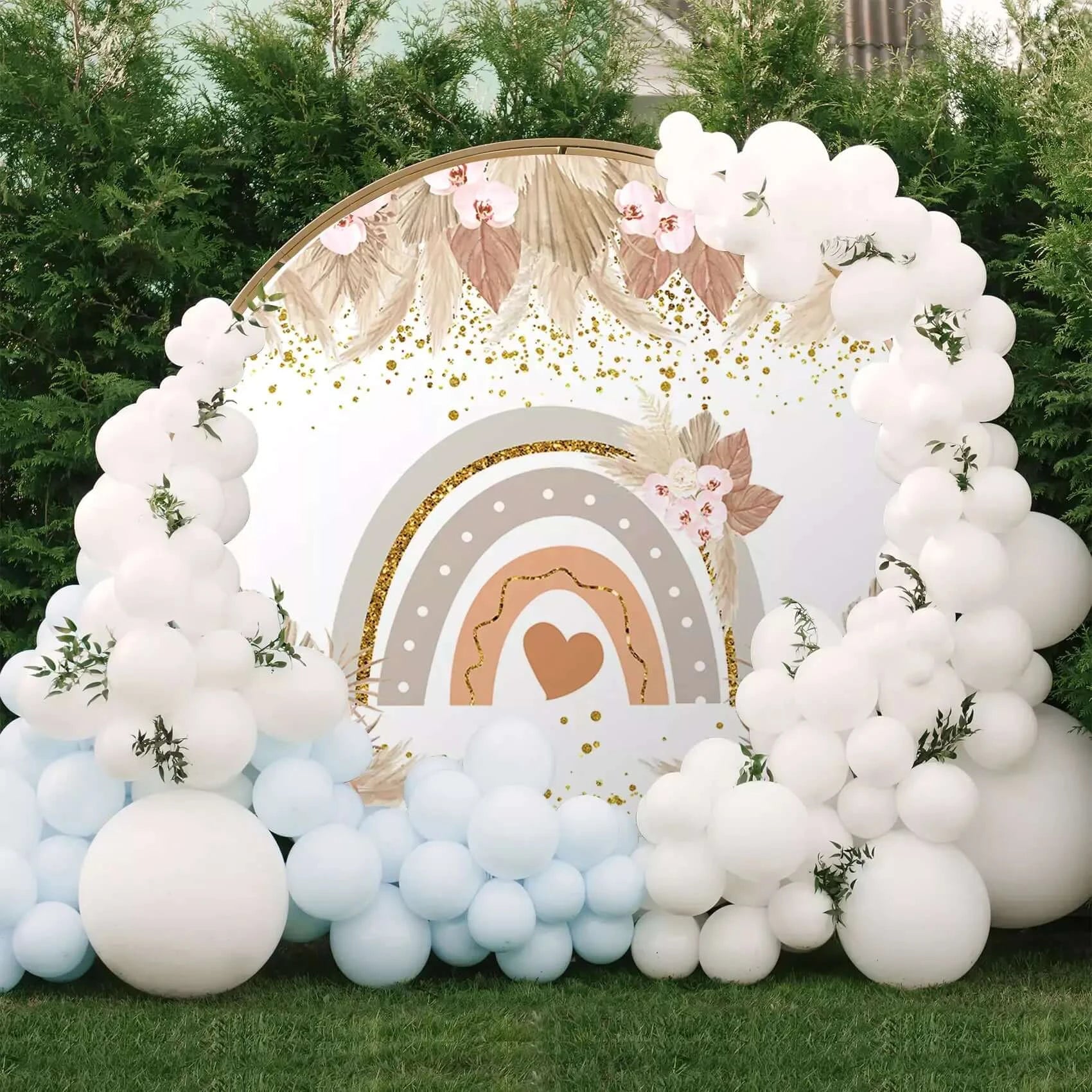 Bohemian Rainbow Party Round Backdrop Decoration