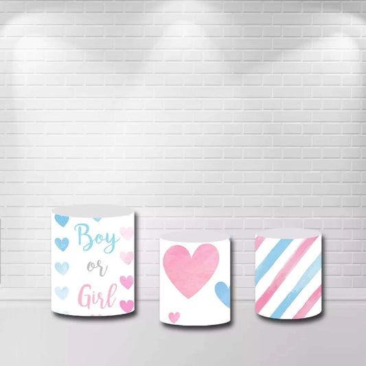 Boy Or Girl Gender Reveal Party Cylinder Covers Table Cover Kit