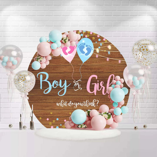 Boy Or Girl Gender Reveal Round Backdrop Cover