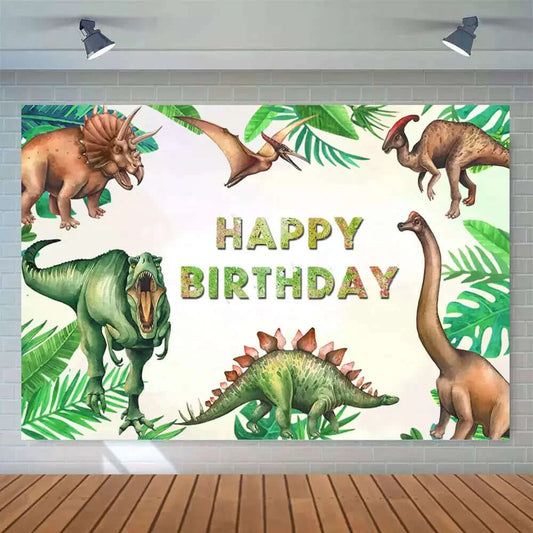 Cartoon Dinosaur Theme Happy Birthday Party Photography Background