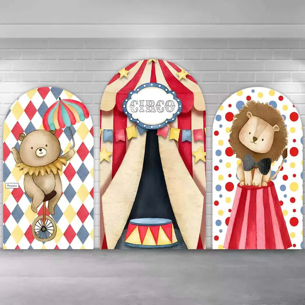 Circus Theme Birthday Party Arch Backdrop Cover