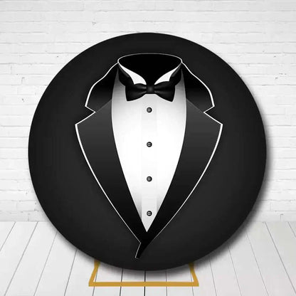 Elegant tuxedo backdrop with a gentleman design, perfect for formal parties, celebrations, and stylish events