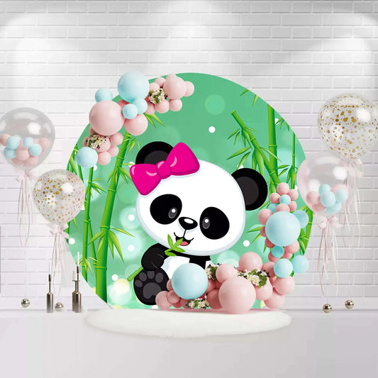 Cute Panda Round Backdrop Cover