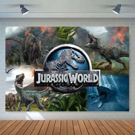 Jurassic Park Dinosaur Boy Birthday Party Photographic Background 