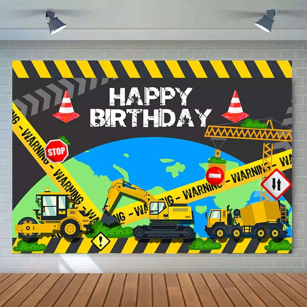 Excavator Truck Construction Party Photography Background