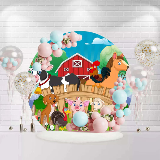 Farm Theme Round Backdrop Cover