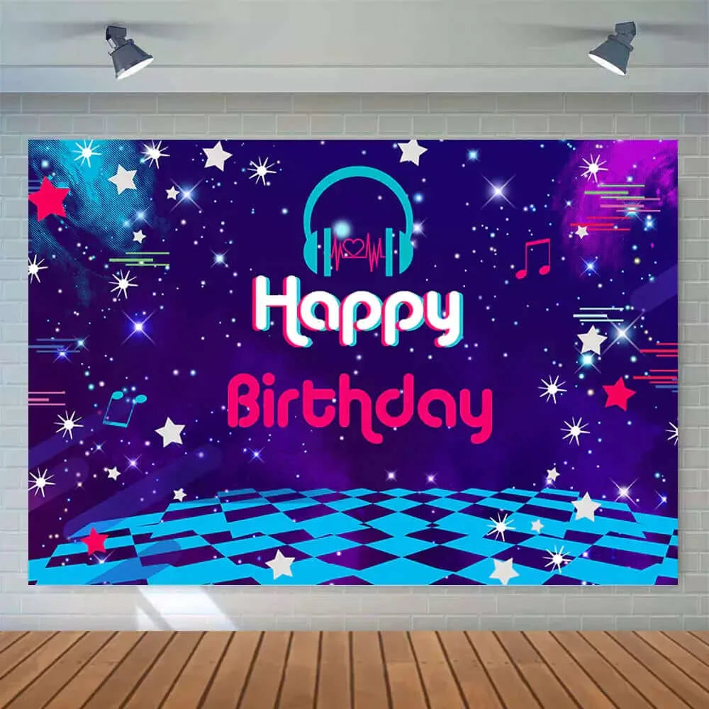 Fashion Electronic Music Festival Happy Birthday Party Backdrop