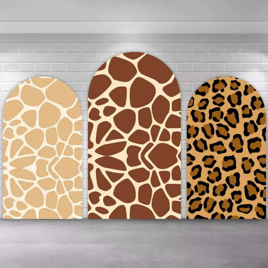 Giraffe Leopard Pattern Print Arch Backdrop Covers