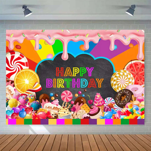 Pink Slime Ice Cream Candy House Girls Birthday Party Background