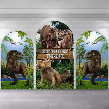 Jurassic Park Dinosaur Birthday Chiara Arch Backdrop Covers