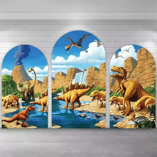 Jurassic Park Dinosaur Boy Birthday Chiara Arch Backdrop Covers