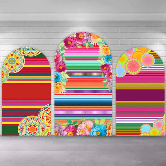 Summer Floral Mexican Theme Birthday Party Arch Backdrop Covers