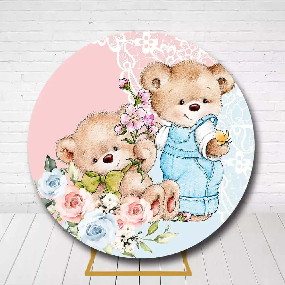  Pink Blue Flower Boy Or Girl Circle Background Table Decoration