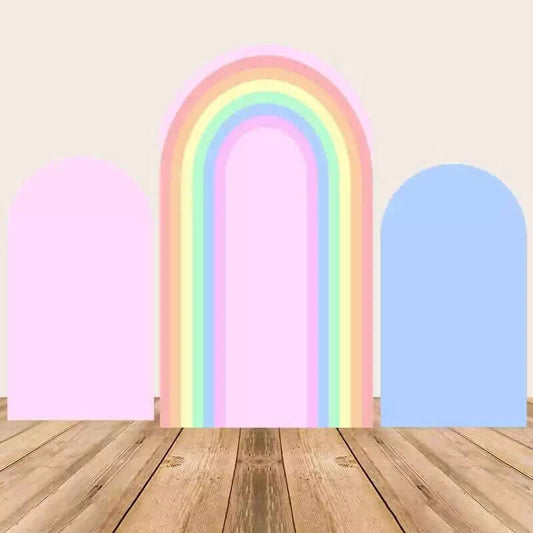 Pink Blue Rainbow Arched Wall Backdrop Covers