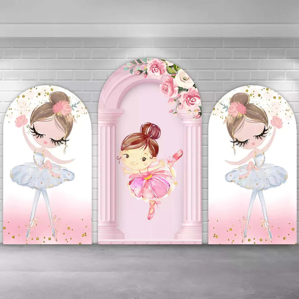 Pink Dance Ballerina Arch Backdrop Covers