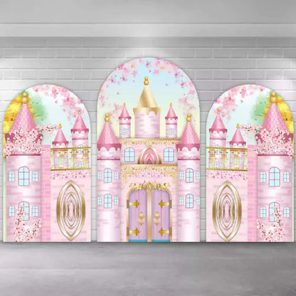 Pink Princess Castle Chiara Wall Arch Backdrop Cover