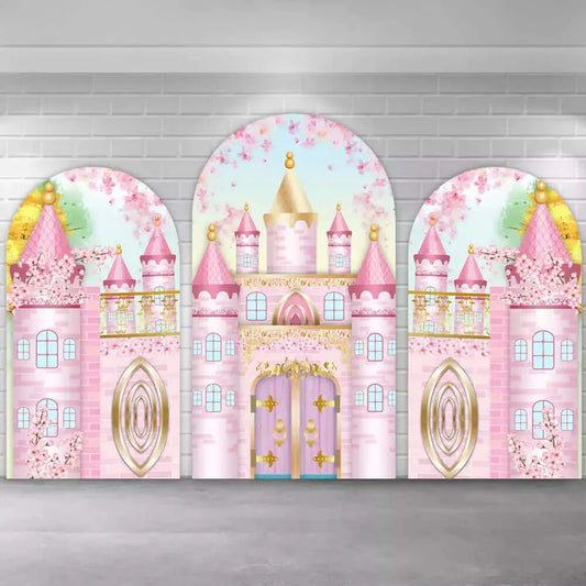 Pink Princess Castle Chiara Wall Arch Backdrop Cover