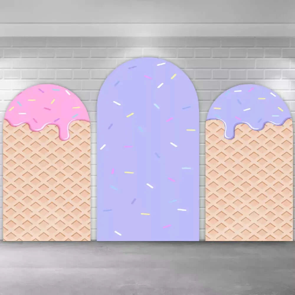 Pink Purple Ice Cream Chiara Wall Arch Backdrop Cover