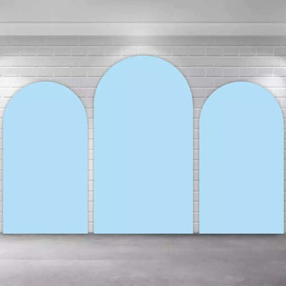 Plain Solid Baby Blue Arch Backdrop Cover