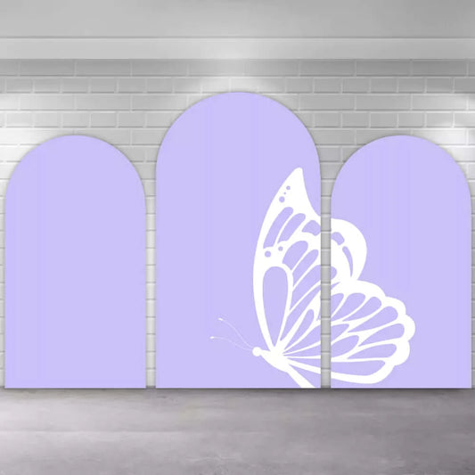 Purple Color Butterfly Arch Backdrop Covers