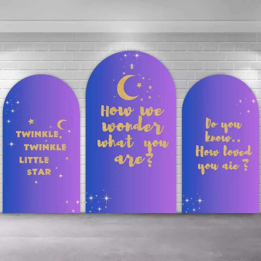 Purple Tone Moon Twinkle Little Star Chiara Arch Backdrop Cover