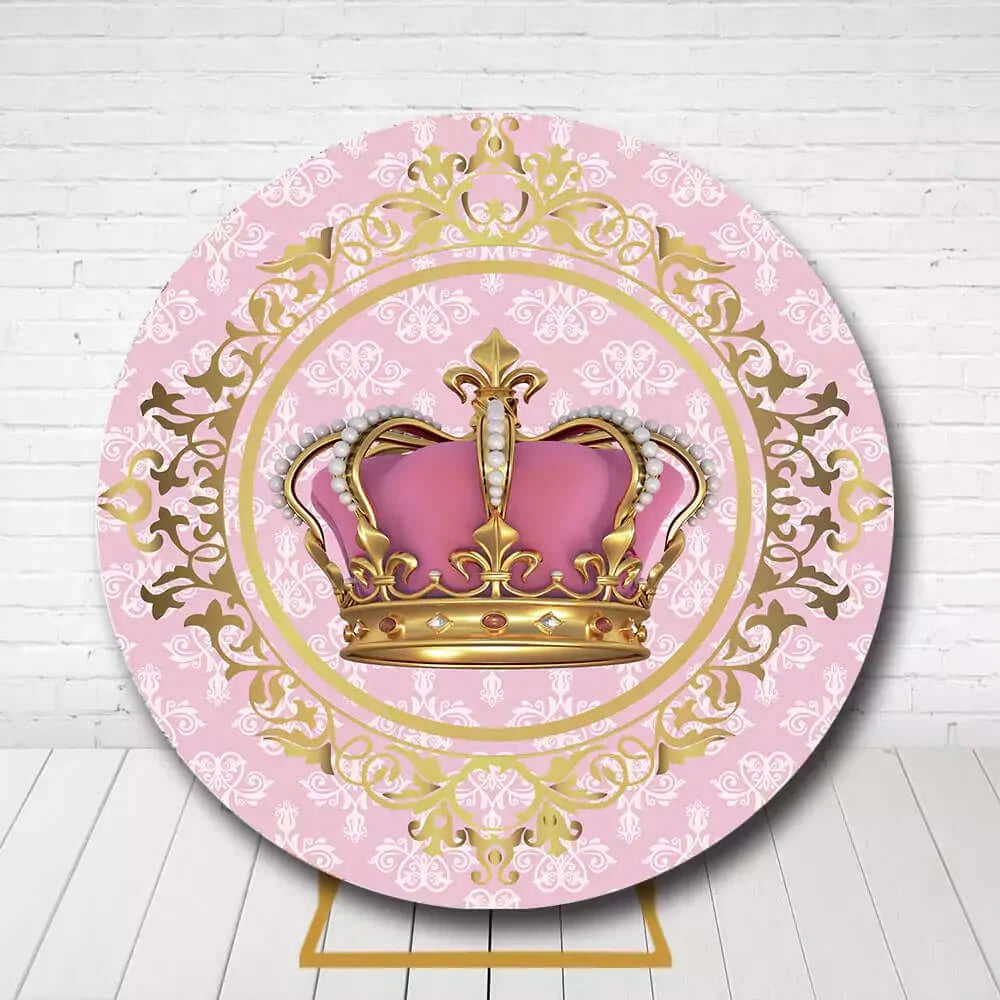 Royal Princess Girls Baby Shower 1st Birthday Circle Background