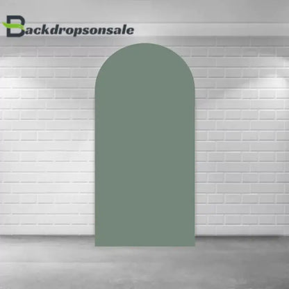 Right arch panel of the botanical backdrop set featuring a solid green design.