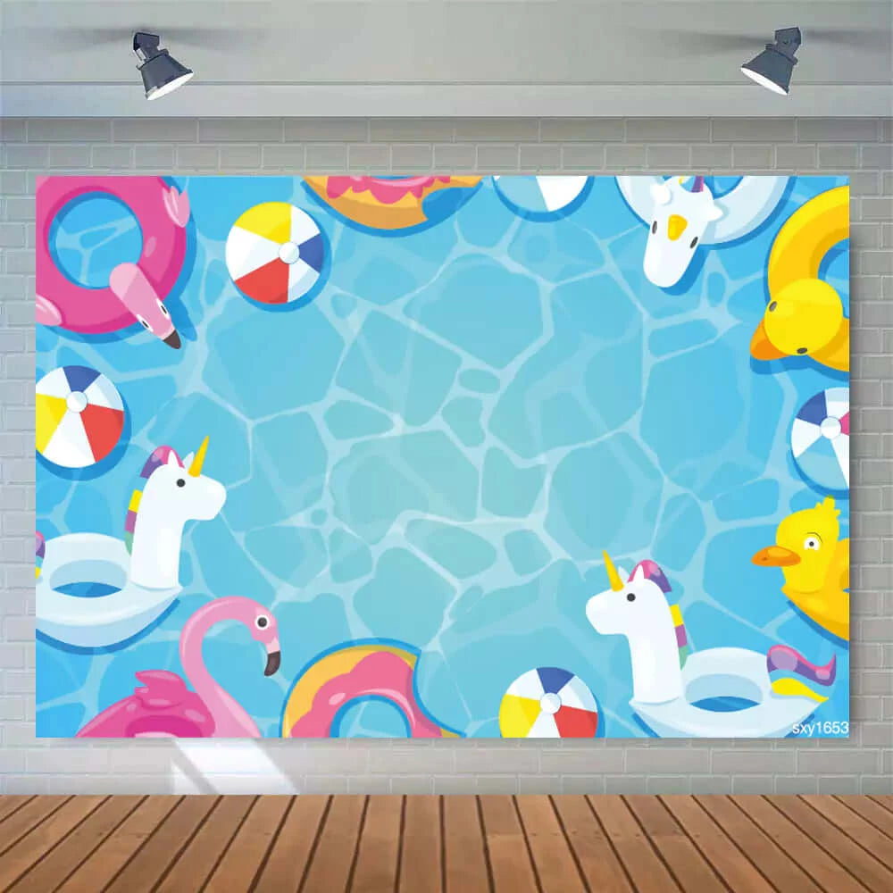 Summer Pool Party Backdrop For Photography – backdropsonsale