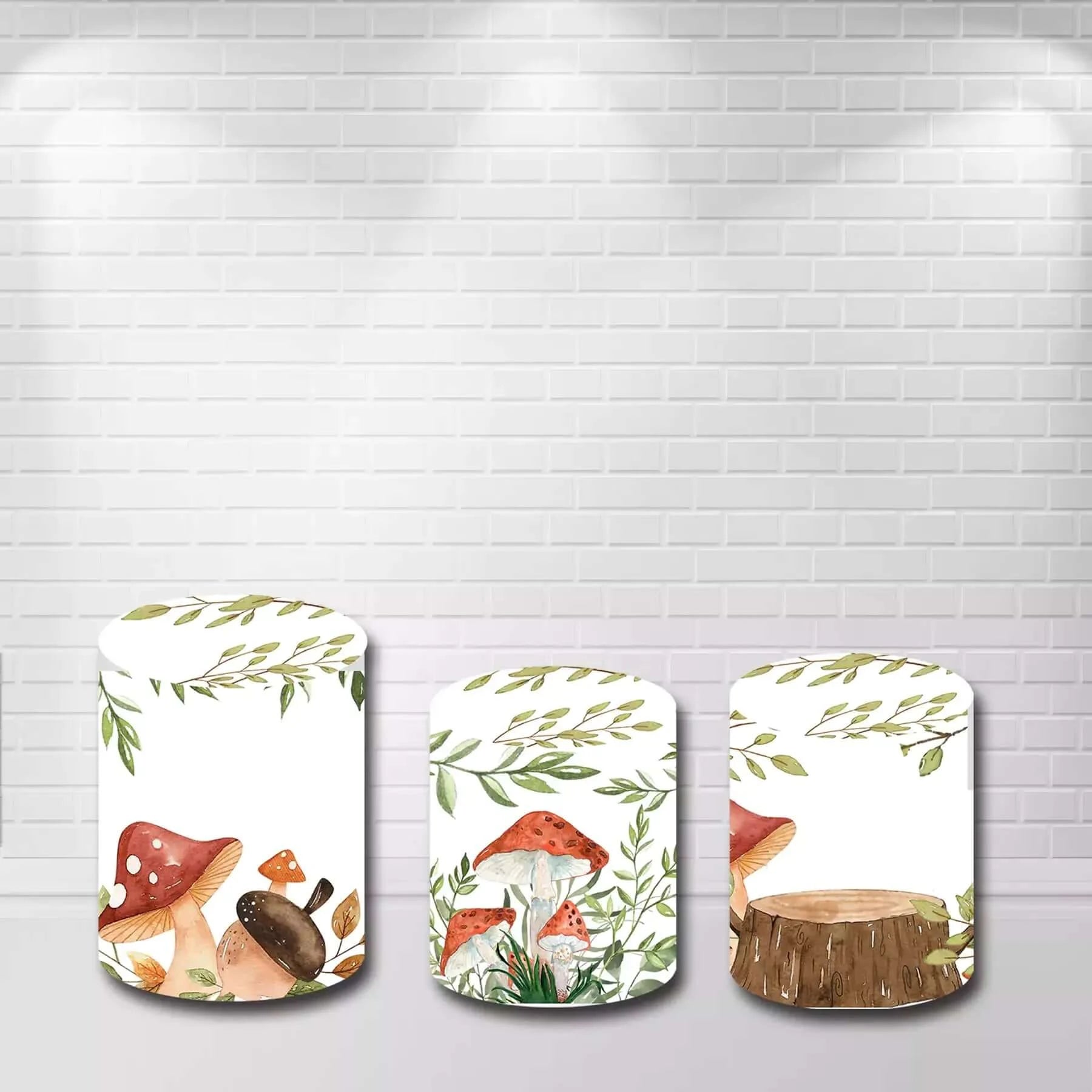 Woodland Party Table Banner Cylinder Covers Kit